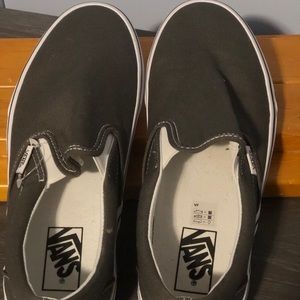 Gray Vans slip on shoes